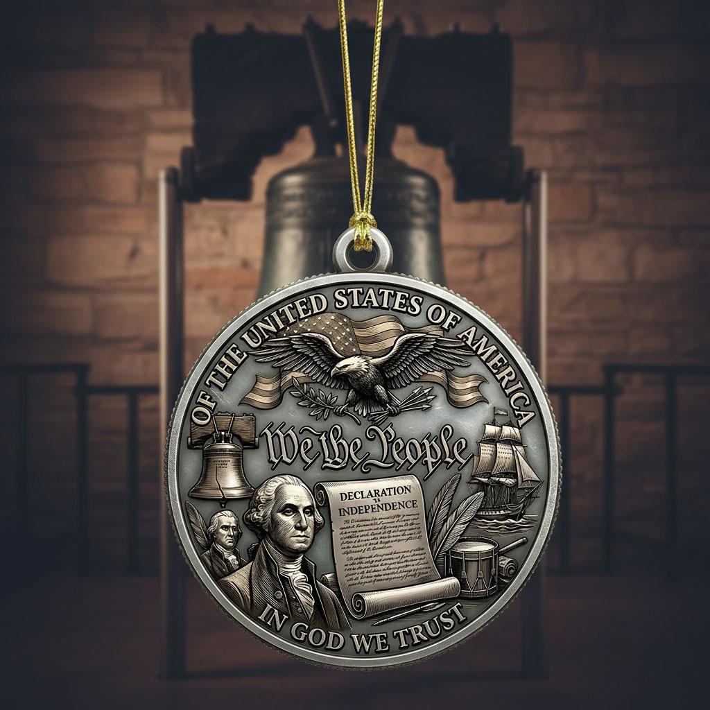 George Washington 250th Ornament, Semiquincentennial We The People Gift, 1776-2026 Declaration of Independence, US History Decor