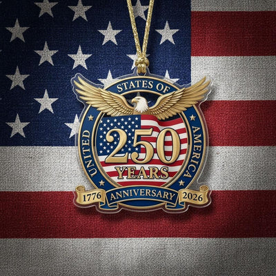 United States 250th Ornament, Semiquincentennial Eagle Emblem, 1776-2026 Patriotic Anniversary Gift, USA 250 Years Decor