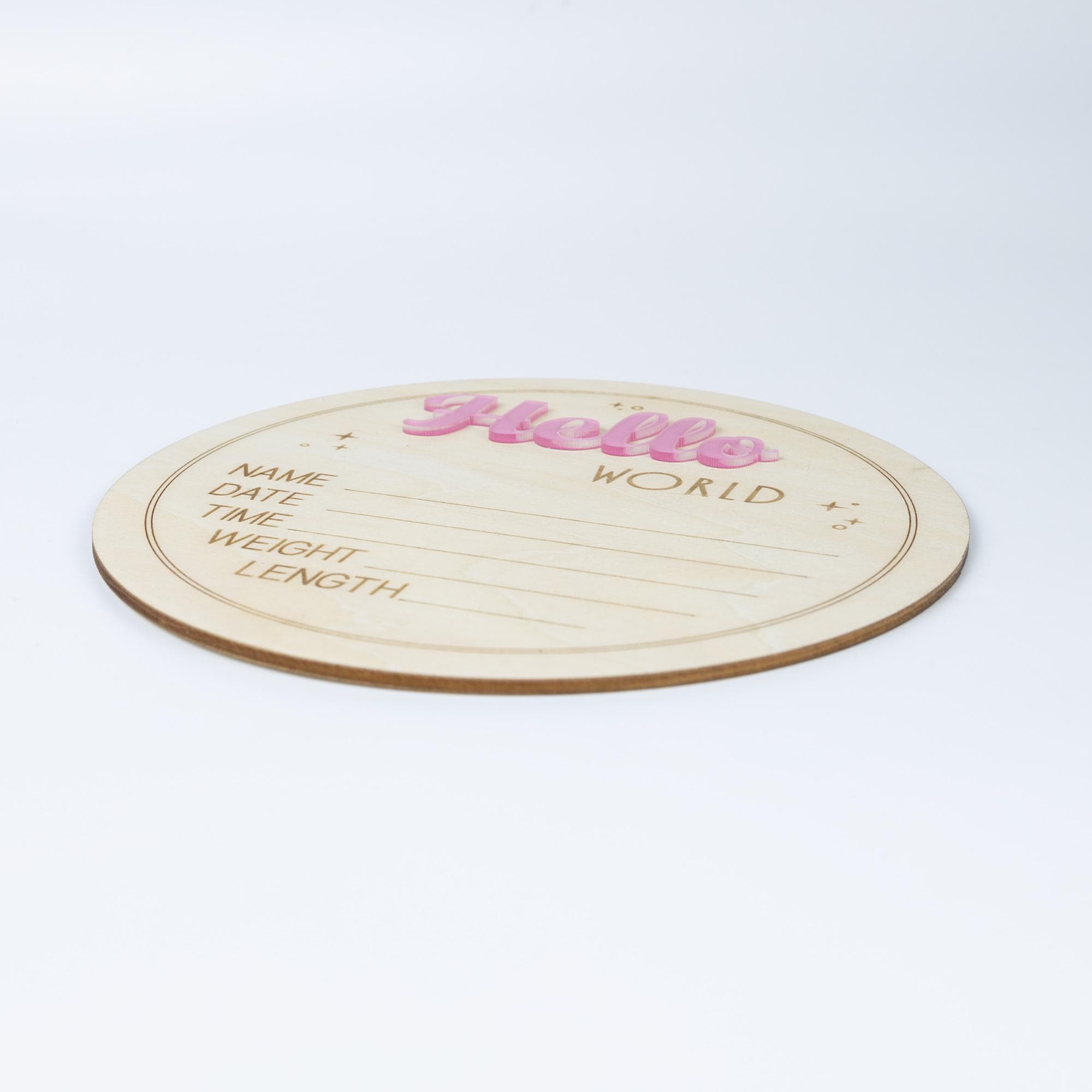 Hello World Baby Stats Plaque, Baby Birth Announcement Sign, Engraved Wood Hello World Sign, Baby Photo Props, Birth Announcement Board