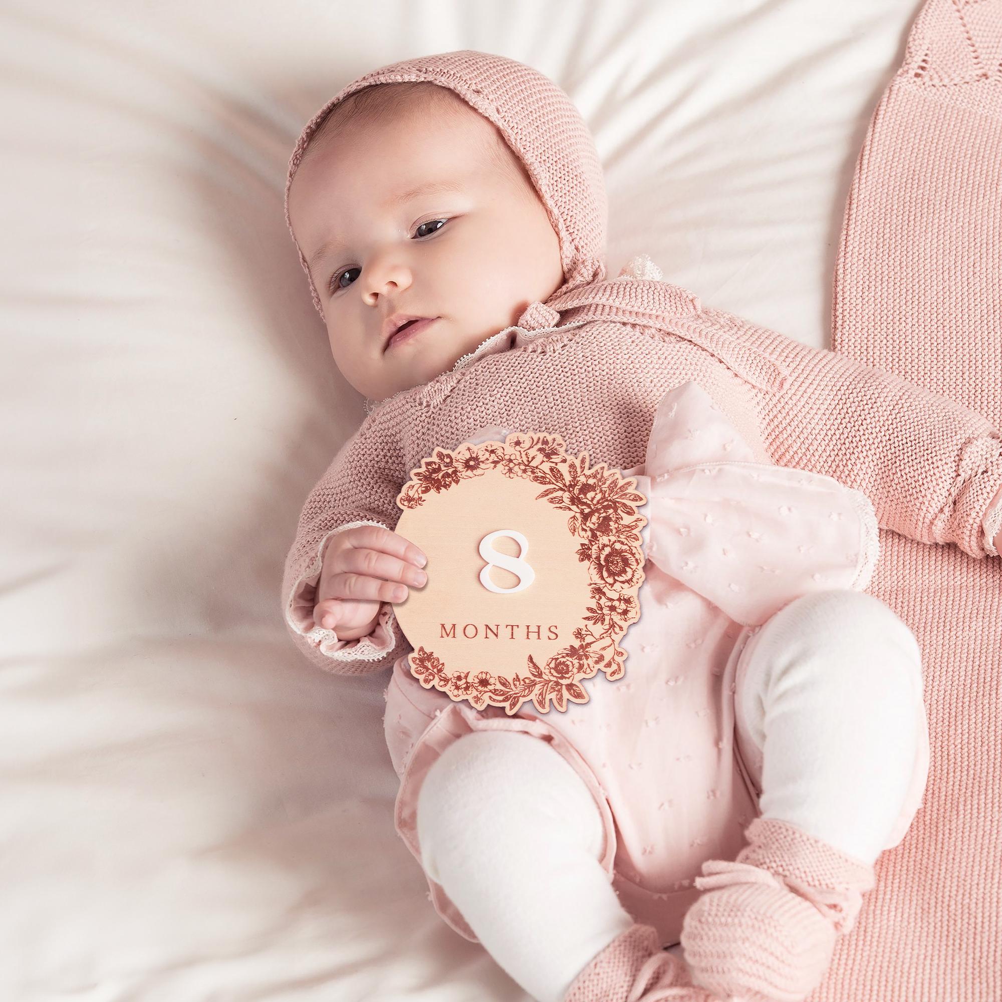 Floral Baby Monthly Milestones Girl, Interchangeable Milestone Set, Boho Baby Milestones, Wooden Newborn Photo Prop, Baby Photo Props Girl