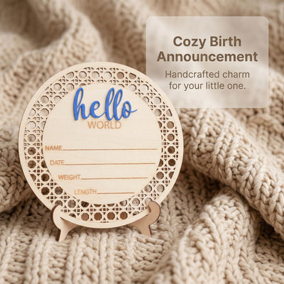 Baby Announcement Sign Hello World Baby Sign Birth Stats Sign Custom Baby Name Sign Newborn Announcement Photo Prop Baby Keepsake Gift