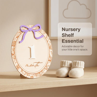Baby Milestone Discs Wooden Monthly Milestone Sign Baby Month Markers Newborn Photo Prop First Year Baby Gift Baby Milestone Set