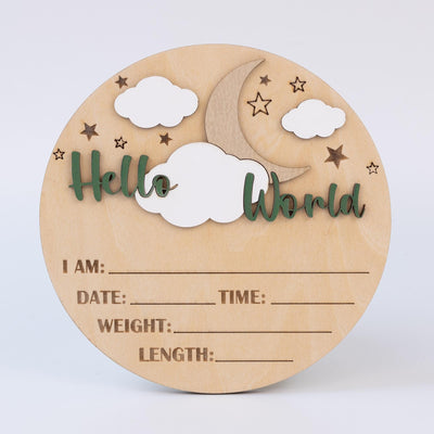 Birth Stats Sign, 3D Baby Birth Announcement Sign, Hello World Sign, Newborn Photo Prop, Baby Shower Gift for New Mom, Nursery Name Sign