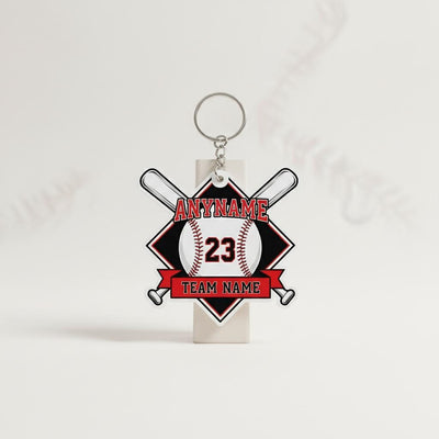 Personalized Baseball Keychain Custom Player Name Number Team Name, Baseball Team Gift, Little League Player Keychain