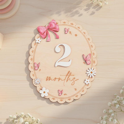 Baby Monthly Milestone Sign Double Sided Month Months Disc 1-12 Months Baby Photo Prop First Year Milestone Newborn Prop