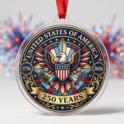 United States 250th Ornament, Great Seal Eagle Emblem, 1776-2026 Patriotic Anniversary Gift, USA 250 Years Decor, America Birthday