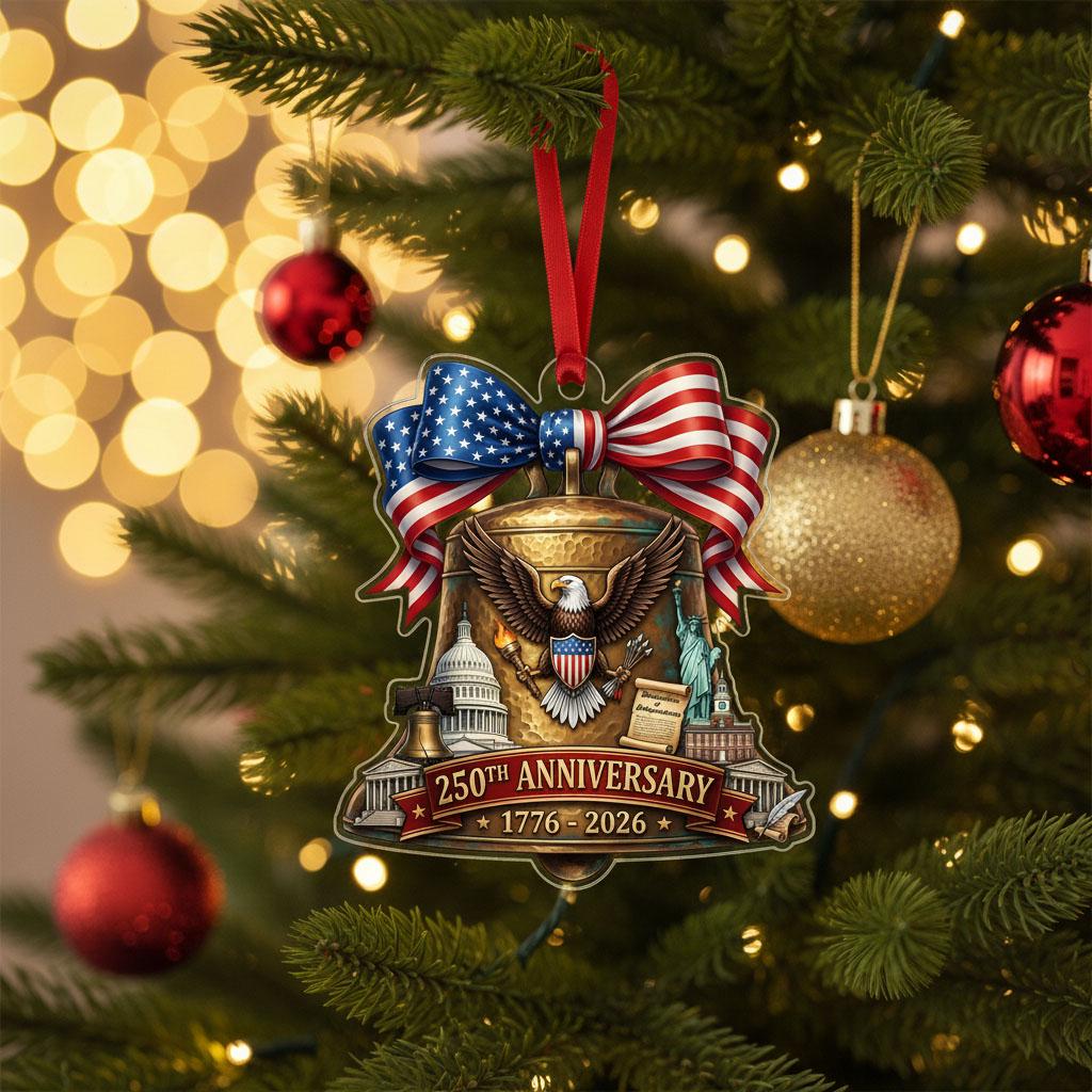 Semiquincentennial Gift 2026 USA 250th Anniversary Acrylic Ornament Liberty Bell Patriotic Decor Eagle History Souvenir