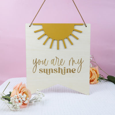 You Are My Sunshine Wall Art, Pennant Sign, Boho Nursery Decor, Baby Bedroom Decor, Nursery Decor, Baby Room Decor Nature, Baby Wall Art