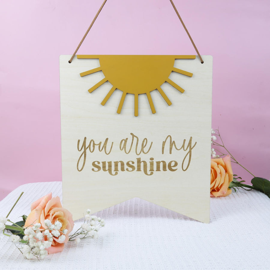 You Are My Sunshine Wall Art, Pennant Sign, Boho Nursery Decor, Baby Bedroom Decor, Nursery Decor, Baby Room Decor Nature, Baby Wall Art