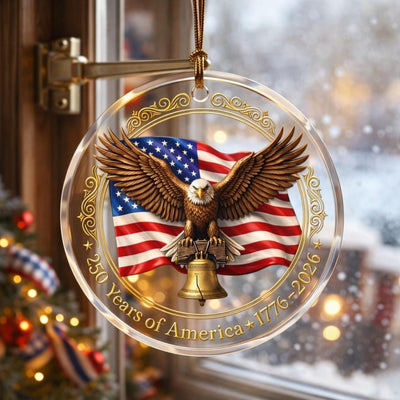 250 Years of America Ornament, Semiquincentennial Eagle Gift, 1776-2026 Patriotic Acrylic Keepsake, USA Birthday Tree Decor