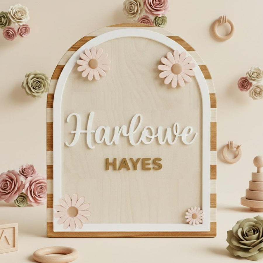 Personalized Baby Name Sign Wooden Nursery Decor, Custom Baby Birth Stats Sign, Baby Announcement Sign, Newborn Name Plaque