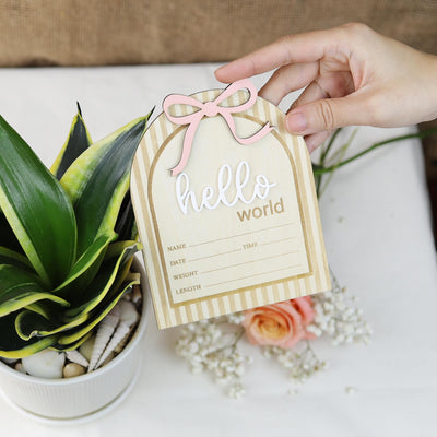 Baby Stat Sign, Hello World Birth Announcement, Hello World Baby Announcement Sign, Baby Photo Props, Welcome Baby Sign