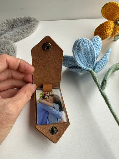 Personalized Hidden Photo Keyring, Leather Picture Gift