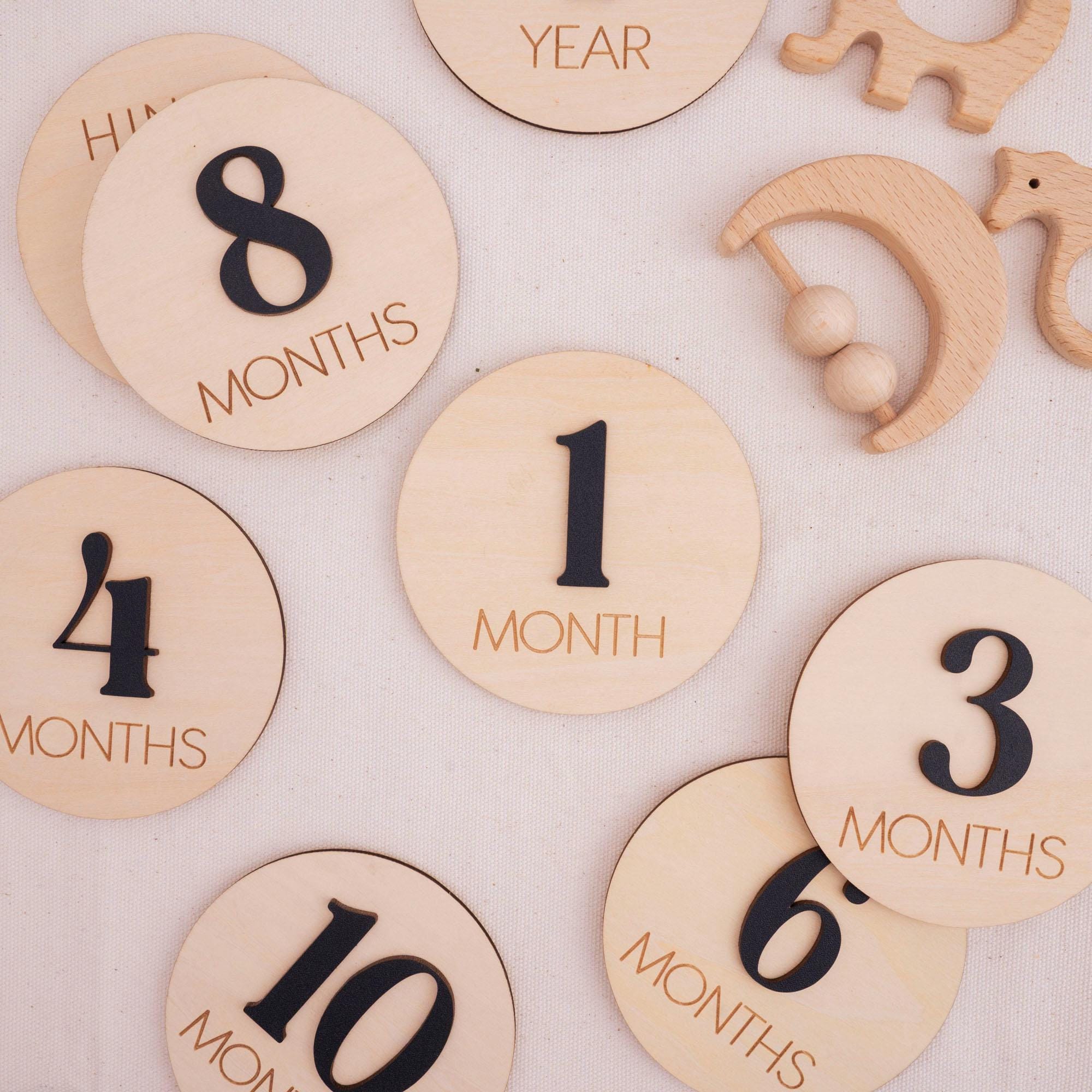 Wood Baby Monthly Milestone Discs, 3D Baby Monthly Milestone Cards, Baby Boy Baby Shower, Baby Boy Sign, Baby Photo Signs, Nursery Decor
