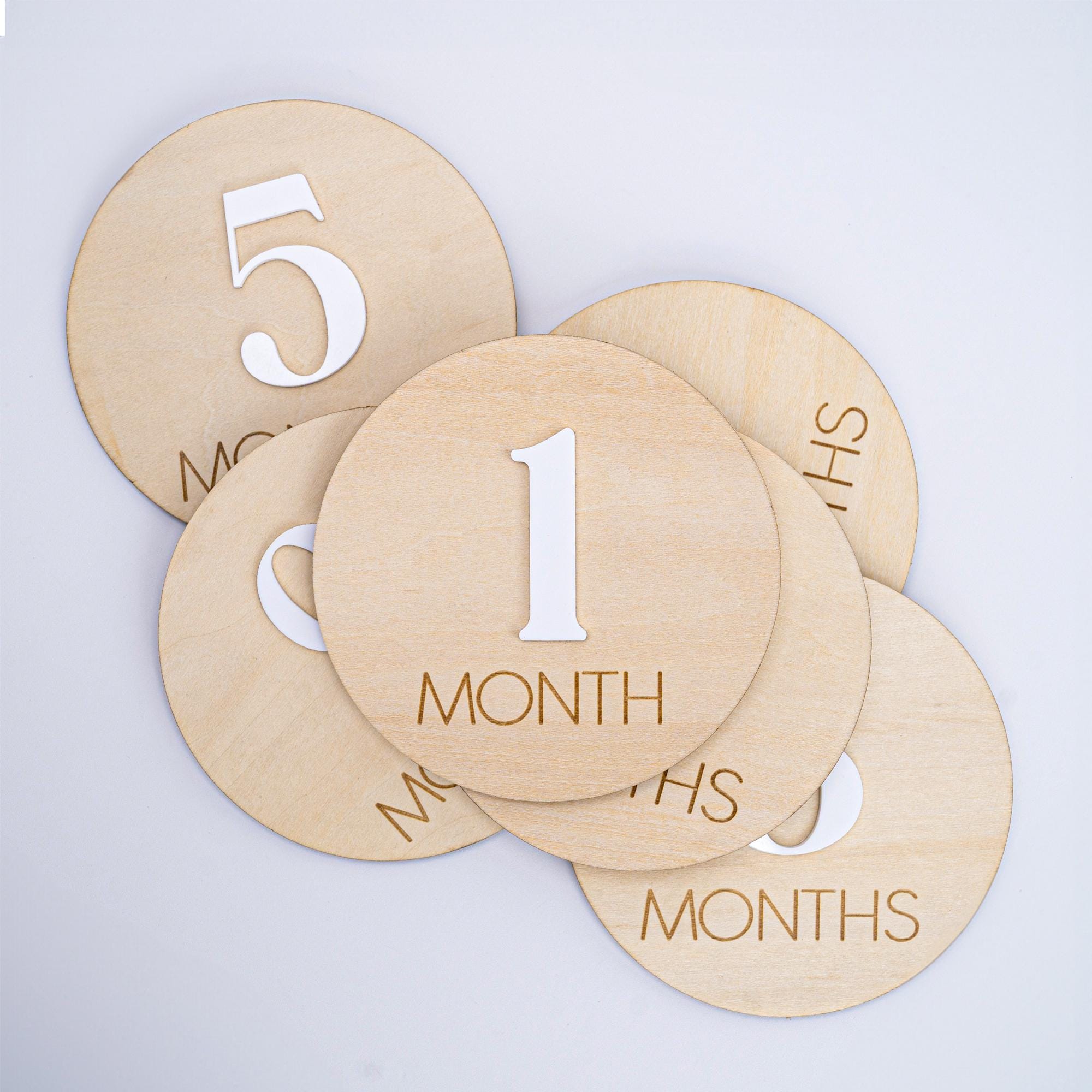 Baby Monthly Milestone Discs, Monthly Milestone Cards Baby, 3D Wood Engraved Monthly Milestone Markers, Newborn Photo Props,Boho Baby Shower