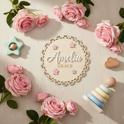 Personalized Wooden Baby Name Sign, Hospital Baby Girl Name Sign, Baby Name Reveal, Baby Shower Gift, Nursery Decor