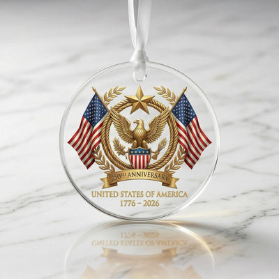 United States 250th Anniversary Ornament, Semiquincentennial Eagle Gift, 1776-2026 Patriotic Acrylic Keepsake, USA Birthday Decor