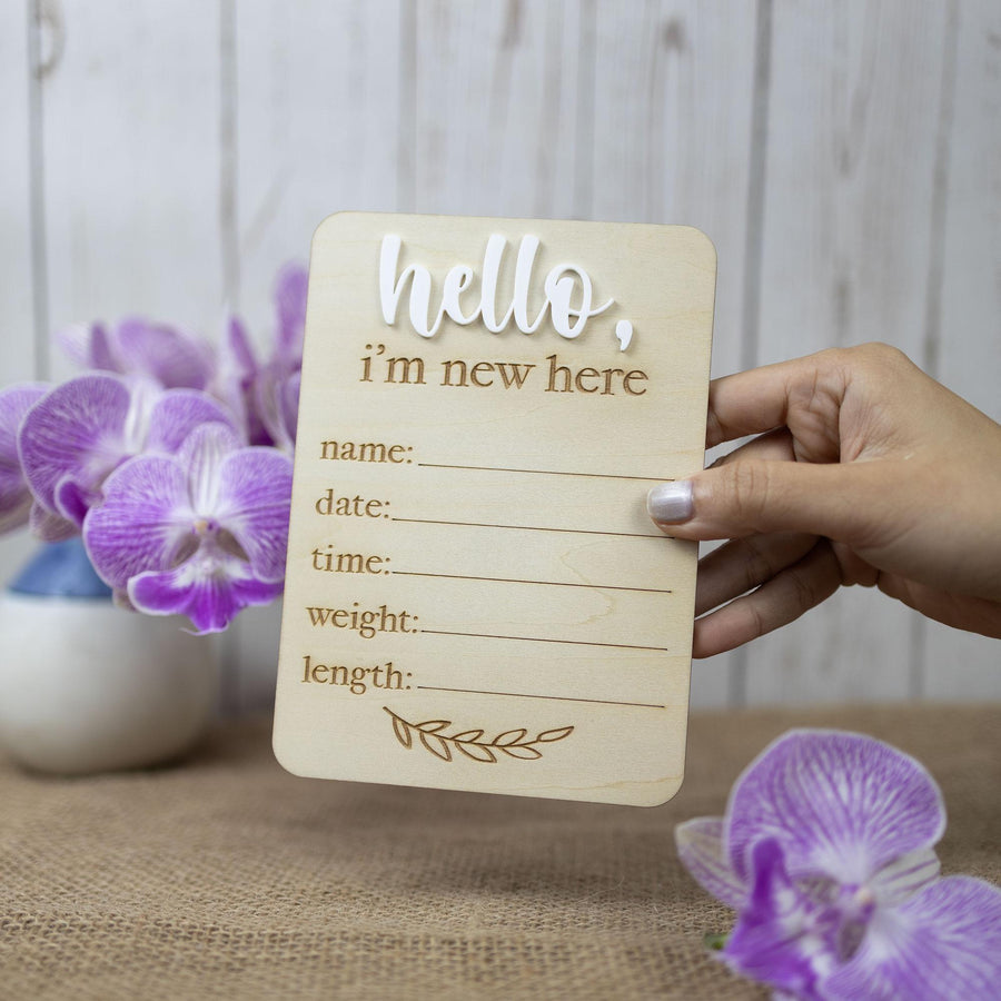 Birth Announcement Sign, I'm New Here Sign, Baby Stat Sign, Birth Announcement Sign For Hospital, Baby Announcement Name Sign For Hospital
