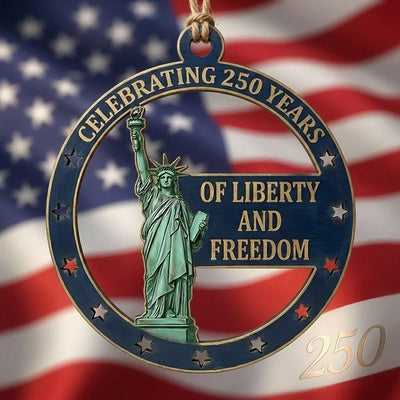 USA 250 Years Liberty Ornament, Semiquincentennial Gift, 1776-2026 Statue of Liberty Decor, America 250 Wooden Milestone Gift