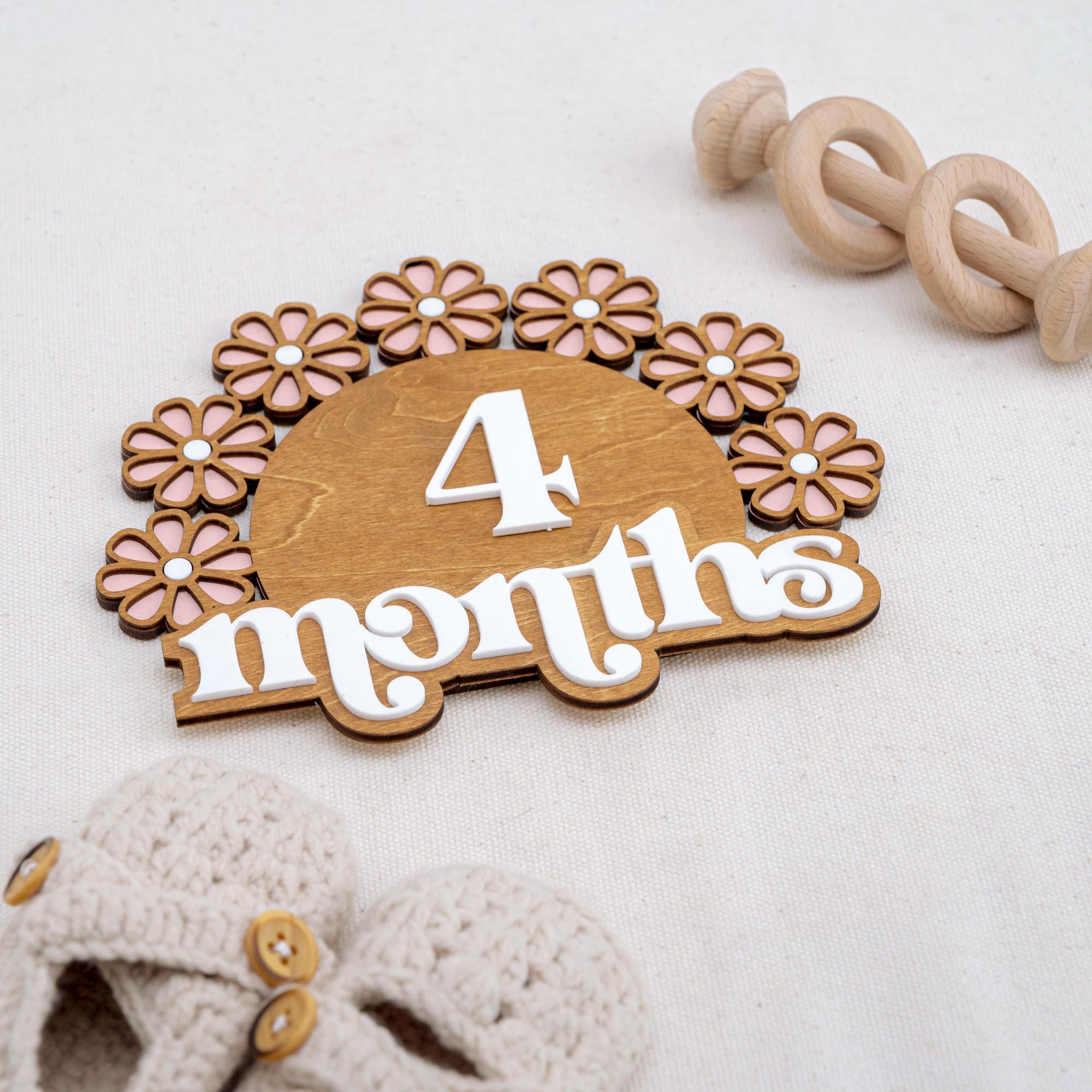 Wooden Baby Milestone Set, Daisy Milestone, Newborn Photo Prop Girl, Monthly Milestones Photo Props, Weekly Newborn, Boho Baby Milestone