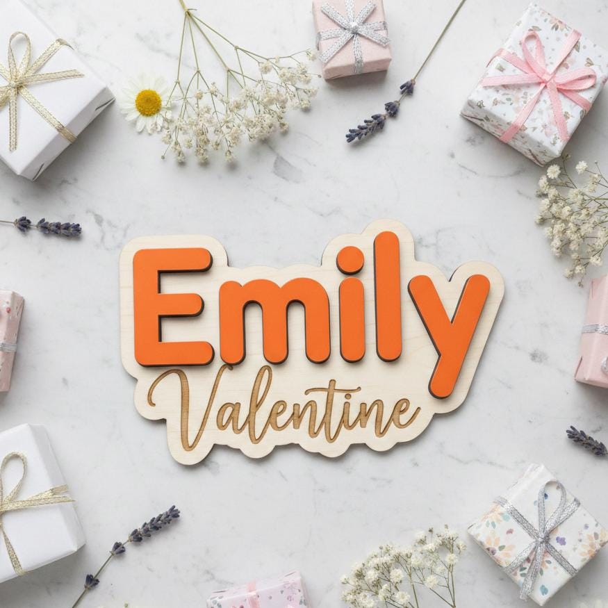 Custom Baby Name Sign, Personalized Baby Name Sign, Custom Baby Name Plaque, Nursery Name Sign, Baby Girl Room Decor, Newborn Name Sign