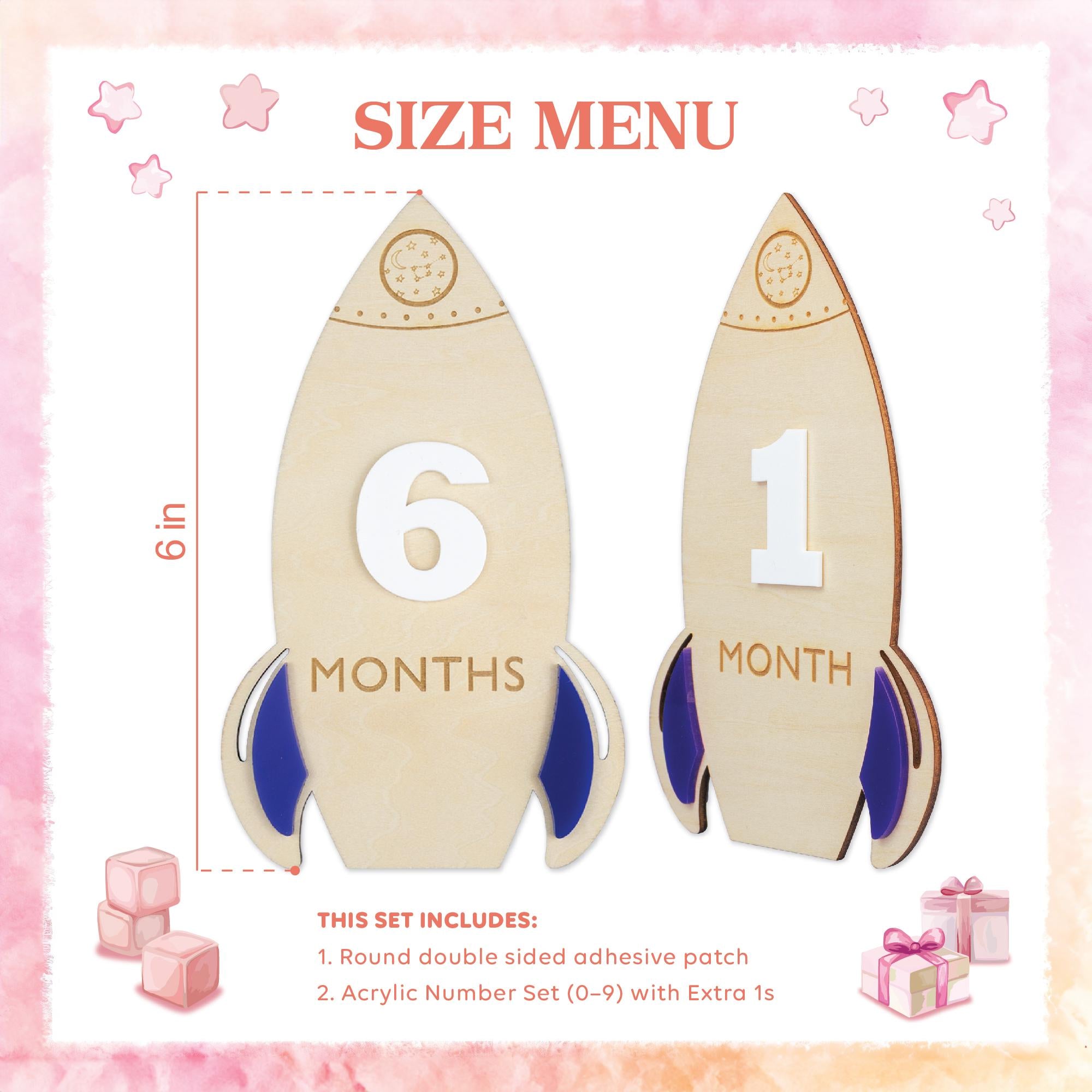 Wooden Rocket Baby Boy Milestone, Galaxy Baby Shower, Space Theme Baby Shower, Baby Sign, Nursery Decor, Boho Baby Milestone,Baby Photo Prop