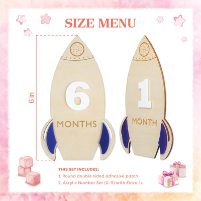 Wooden Rocket Baby Boy Milestone, Galaxy Baby Shower, Space Theme Baby Shower, Baby Sign, Nursery Decor, Boho Baby Milestone,Baby Photo Prop