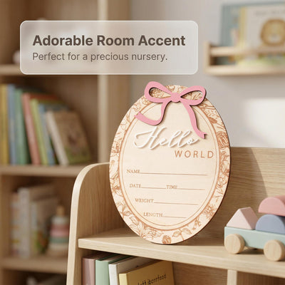 Hello World Baby Announcement Sign Personalized Birth Stats Sign Newborn Hospital Photo Prop Custom Baby Name Sign Gift