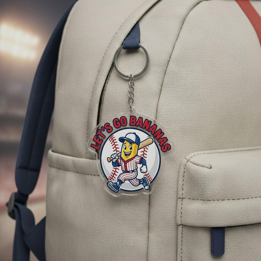 Funny Baseball Keychain, Cute Baseball Fan Keychain, Baseball Bag Charm, Acrylic Baseball Keychain, Baseball Lover Gift