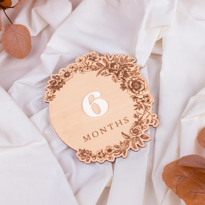 Floral Baby Monthly Milestones Girl, Interchangeable Milestone Set, Boho Baby Milestones, Wooden Newborn Photo Prop, Baby Photo Props Girl