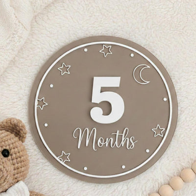 Acrylic Baby Monthly Milestone Sign with Numbers, Newborn Photo Prop