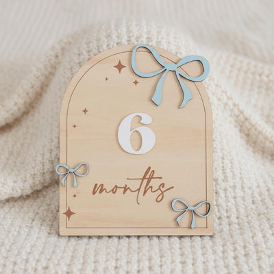 Wooden Baby Milestone Signs 1–12 Months | Monthly Photo Props