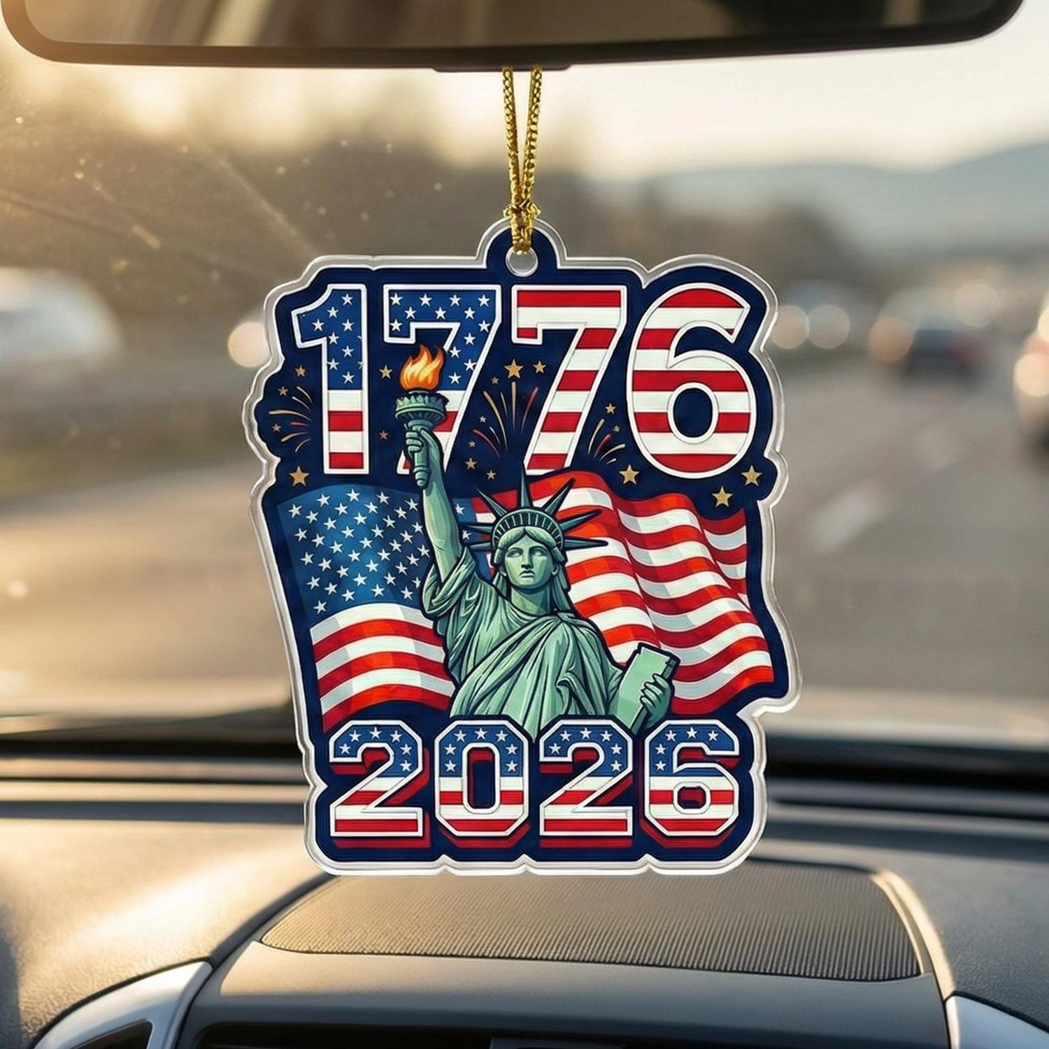 1776-2026 USA Ornament, 250th Anniversary Lady Liberty Gift, Semiquincentennial Patriotic Acrylic Decor, America 250th Birthday