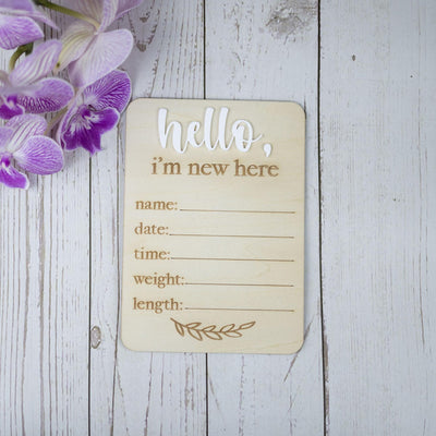 Birth Announcement Sign, I'm New Here Sign, Baby Stat Sign, Birth Announcement Sign For Hospital, Baby Announcement Name Sign For Hospital