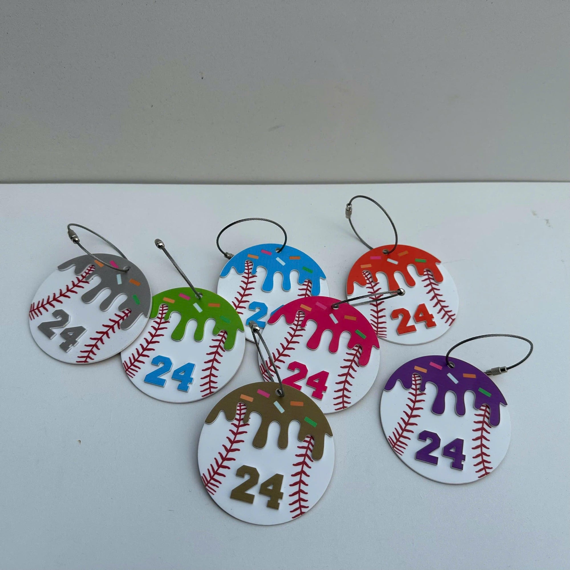 Personalized Baseball Keychain, Custom Baseball Number Keychain, Baseball Player Gift, Little League Team Gift, Acrylic Baseball Bag Tag