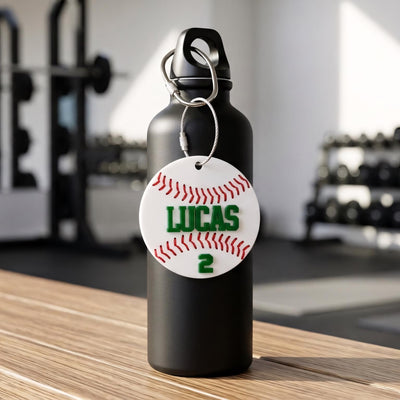 Personalized Baseball Keychain Custom Name and Number, Baseball Bag Tag, Acrylic Baseball Player Gift, Little League Gift