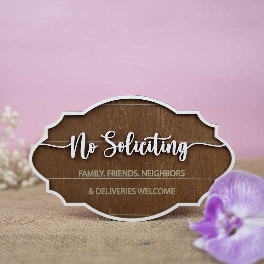 No Soliciting Sign, No Soliciting Family Friends Neighbors Welcome, No Knocking Sign, Please Do Not Disturb Door Sign, Baby Sleeping Sign
