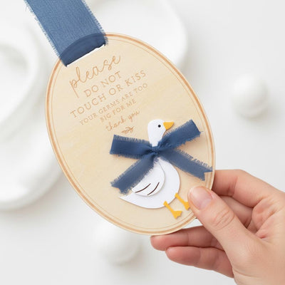 Please Do Not Touch or Kiss Baby Sign, Wooden Stroller Tag