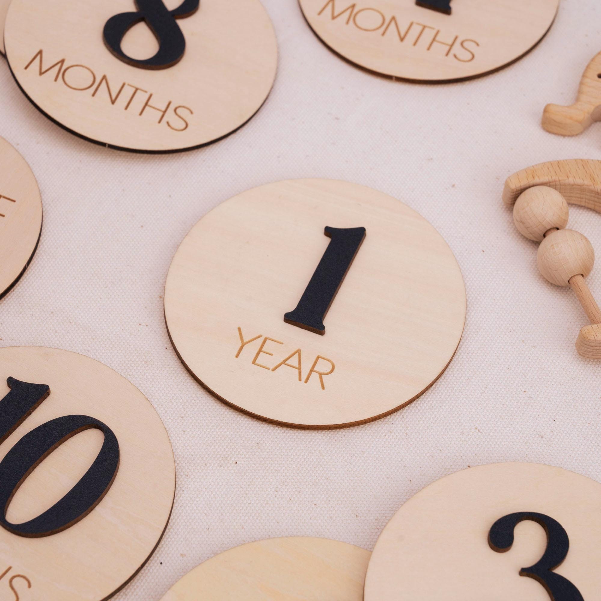 Wood Baby Monthly Milestone Discs, 3D Baby Monthly Milestone Cards, Baby Boy Baby Shower, Baby Boy Sign, Baby Photo Signs, Nursery Decor