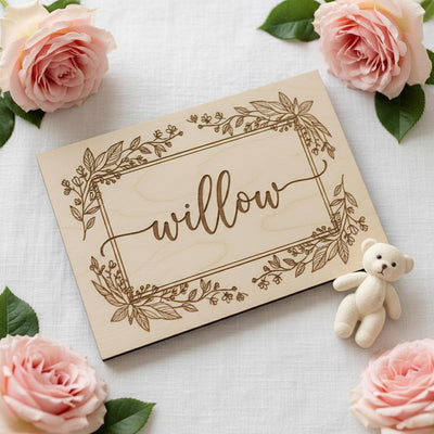 Personalized Wooden Baby Name Sign, Nursery Name Announcement Decor