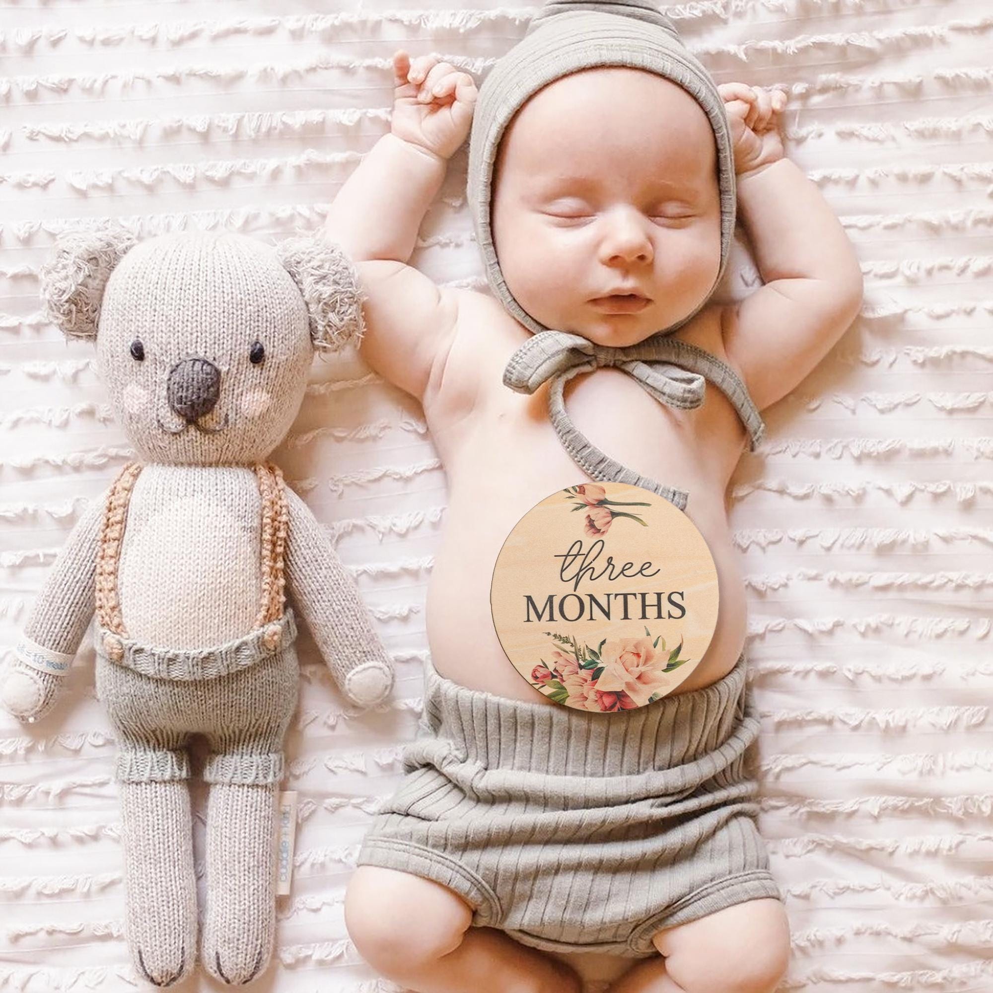 Wooden Baby Milestone Discs Set, Floral Monthly Photo Props For Baby Birl, Baby Shower Gift,Monthly Milestone  Signs,Monthly Signs Baby Girl