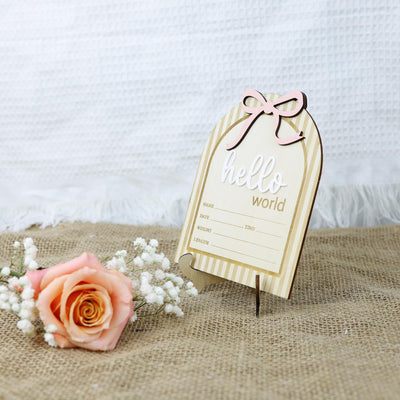 Baby Stat Sign, Hello World Birth Announcement, Hello World Baby Announcement Sign, Baby Photo Props, Welcome Baby Sign