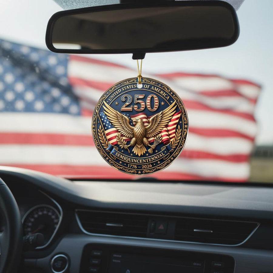 USA 250th Anniversary Ornament, Semiquincentennial Eagle Keepsake 1776-2026, Luxury Patriotic Gift, American Heritage Decor 2026