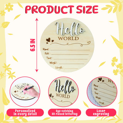 Baby Stat Sign, Hello World Birth Announcement, Hello World Baby Announcement Sign, Custom Newborn Name Sign, Baby Birth Stats Sign