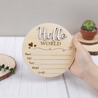 Baby Stat Sign, Hello World Birth Announcement, Hello World Baby Announcement Sign, Custom Newborn Name Sign, Baby Birth Stats Sign