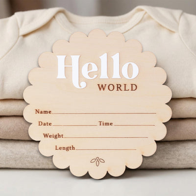 Hello World Baby Announcement Sign Birth Stats Sign Custom Baby Name Sign Newborn Announcement Photo Prop Baby Keepsake Gift