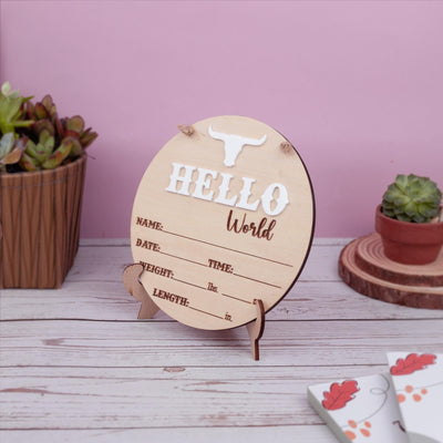 Western Baby Announcement Sign Boy, Newborn Photo Prop, Baby Birth Stats Sign, Bull Western Nursery Sign, Newborn Announcement Sign Boys
