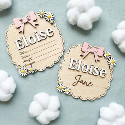 Personalized Baby Name Wood Sign Set, Hello World Announcement