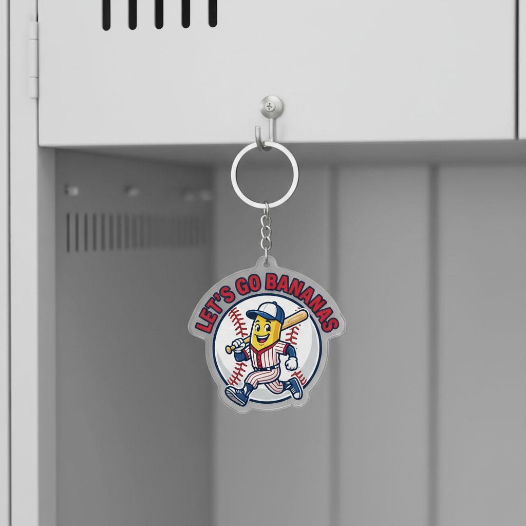 Funny Baseball Keychain, Cute Baseball Fan Keychain, Baseball Bag Charm, Acrylic Baseball Keychain, Baseball Lover Gift