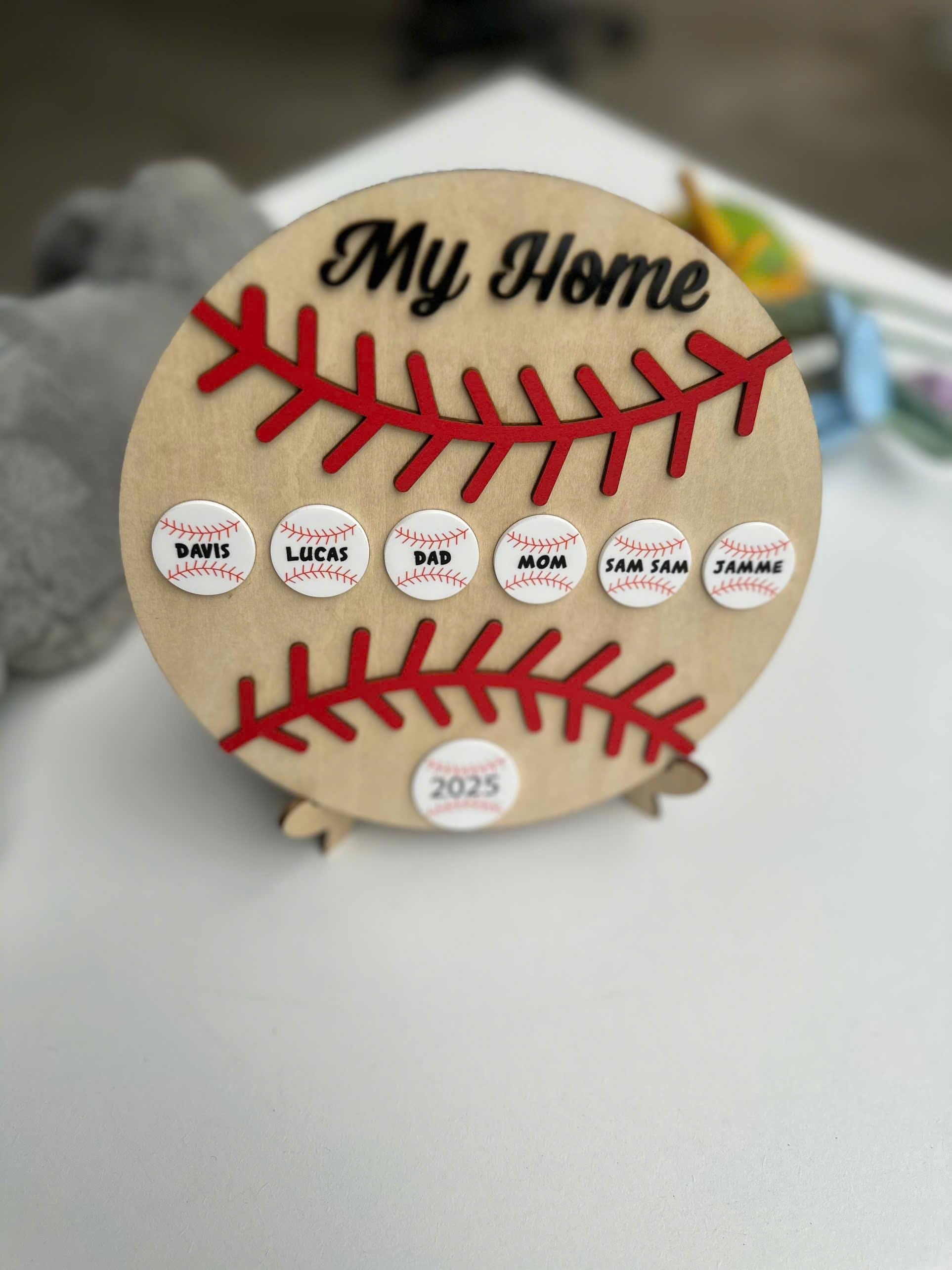 Personalized Baseball Desk Decor, Custom Team Gift